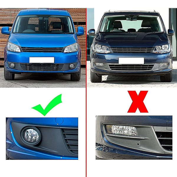 Chrome Frontlyktgrilldeksel for venstre tåkelys, kompatibel med Touran Caddy