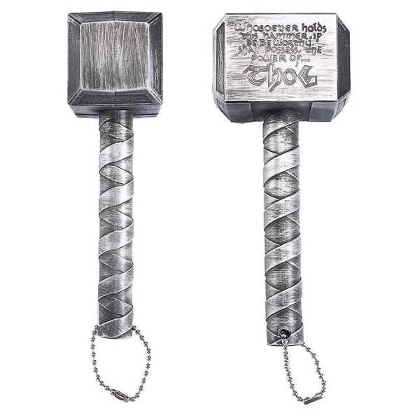 Ölflasköppnare i form av Thors hammare, perfekt för bar och hem, krigshammarestil, utmärkt festivalpresent, rekommenderas för öl. Silver Silver