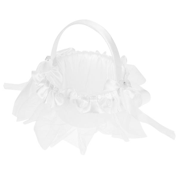 Liten Blomsterpikekurv Bryllup Blomsterpikekurv Bryllupstilbehør Dekorasjon Hvit 20x18cm