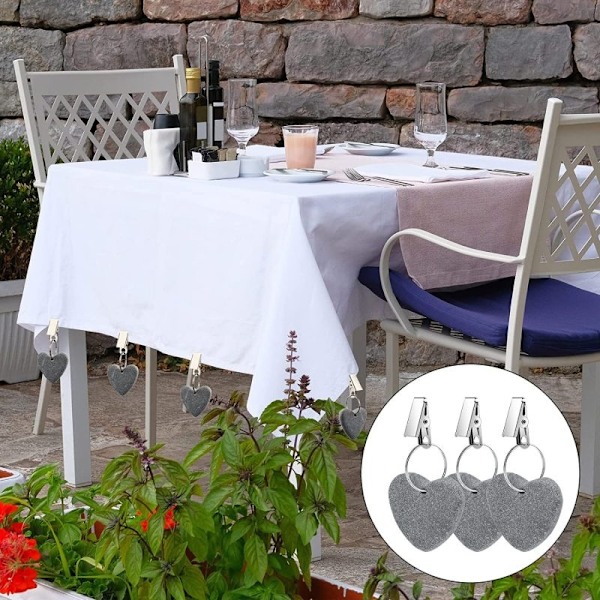 12 hjerteformede marmor dukbordspendel dukbordsklemmer 4 * 4 * 1 cm hvit - 12 stykker white/4 * 4 * 1cm-12 pieces