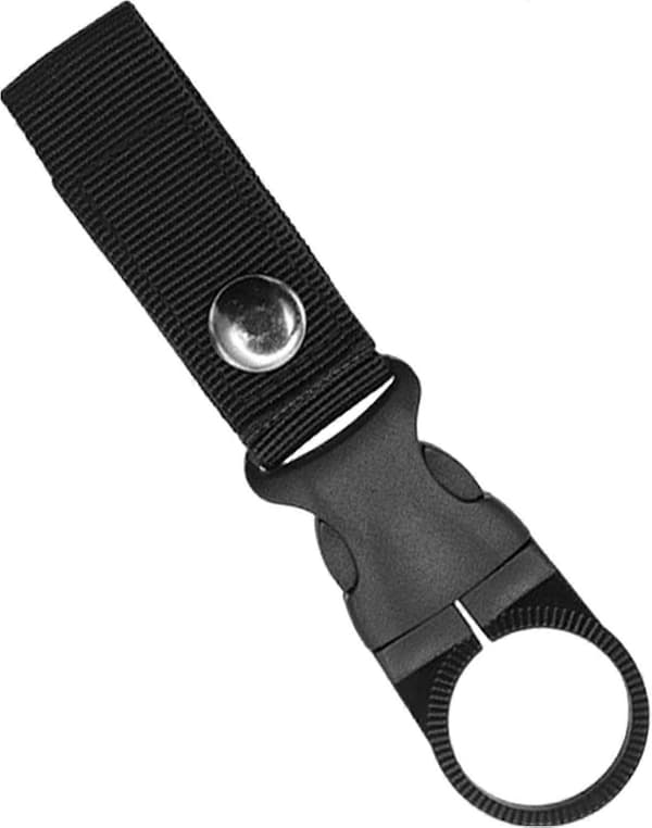 Vandflaskeholder Clip Karabinhage med Sikker Krog, Justerbar Nylon til Vandring Camping Sort