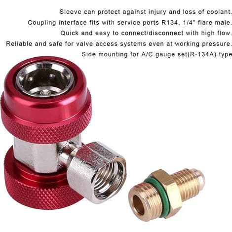 Low/High Quick Coupler R134 A/C Air Conditioning Connector Adapter + Extractor Valve Core (Other)
