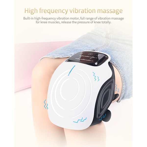 Knämassager med värme och knådning för smärtlindring Infraröd vibration Fysioterapi av knä för kramper och leder LED