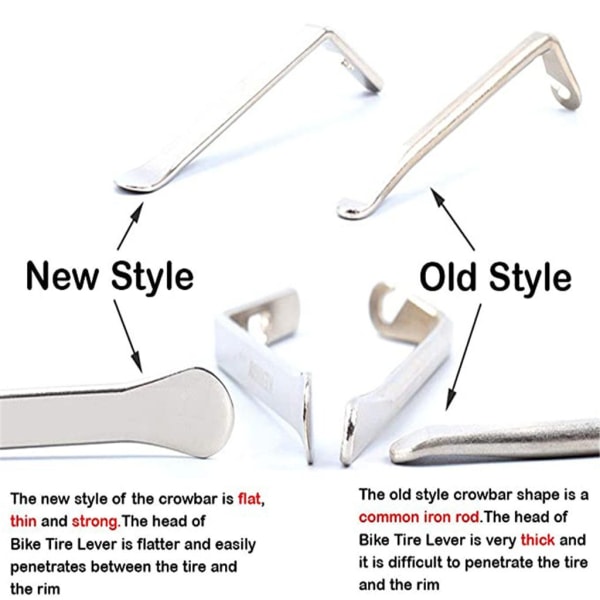 Cykeldäcksspak - Spakar i premiumhärdat rostfritt stål för att reparera cykelslang - måste ha verktygssats för landsvägscyklister - set med 3