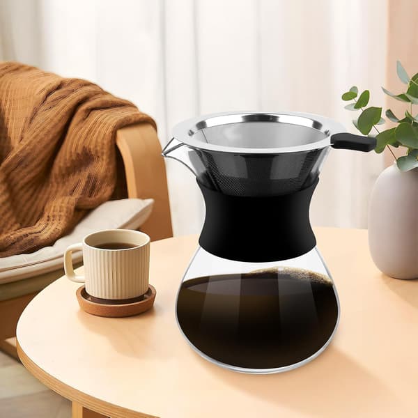 Kaffekande, 400 ml Pour Over Kaffebrygger, Manuel Kaffebrygger med Filter, Pour Over Kaffe, Kaffefilterkop