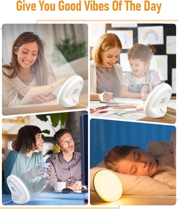 Hvit 10 000 Lux-lampe, Lysterapi-lampe, Justerbar lysfarge