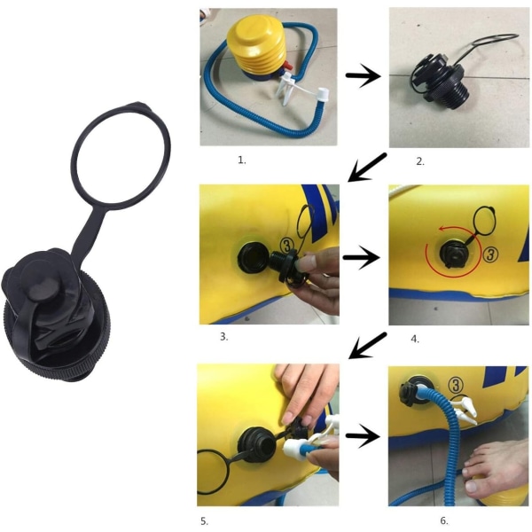 Spiral Inflator, 5 st Luftventils Adapterpluggar, Spiralformade Uppblåsbara Luftpluggar för Uppblåsbar Båt och Uppblåsbar Fiskebåt