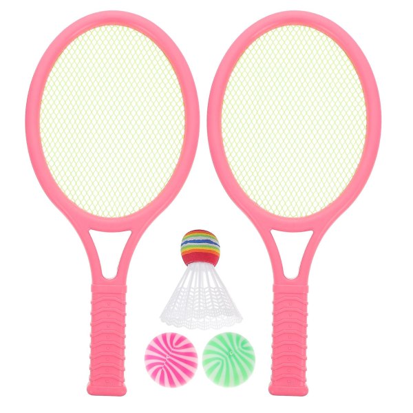 2 stk Tennisketcher Legetøj Tegneserieketsjer Sjove udendørsaktiviteter Legetøj Fitnessudstyr til leg til børn (pink)Pink37*16,2*2,7cm Pink 37*16.2*2.7cm