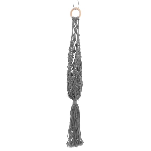 Hanging Fruit Hammock Wall Mounted Handmade Portable Rope Net Storage Basket for Kitchen Grey