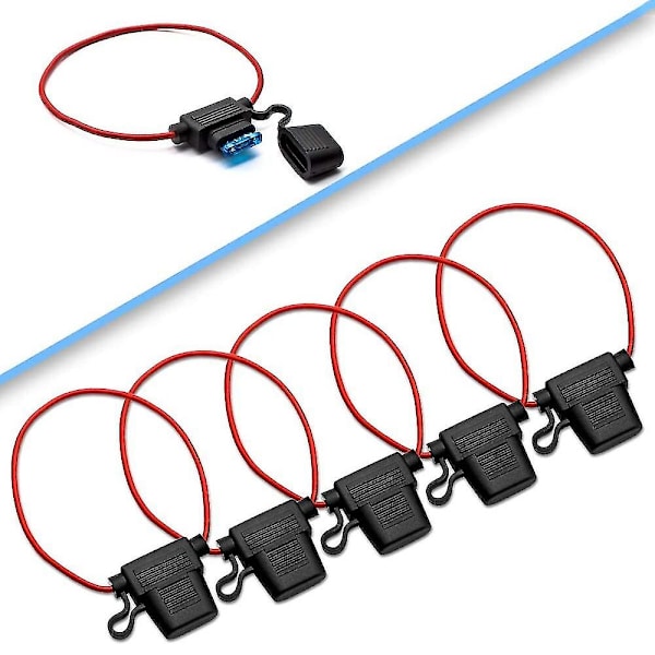 100 stk Mini Anti-Tyveri Bilssikringsplug Sikringssplitter Sikringsholder Sæt Bladsikring Adapter Med 6 Sikringer