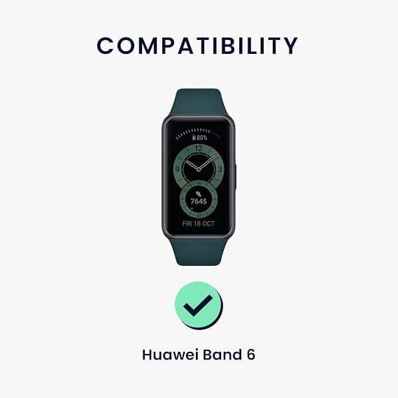 Straps compatible with Huawei Band 6 - 2x replacement silicone straps - Black/White