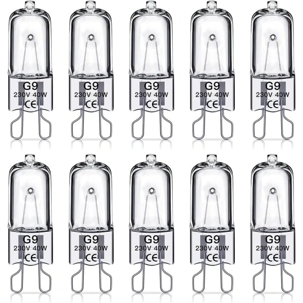G9 halogenlampor 40W, 230V, 10-pack