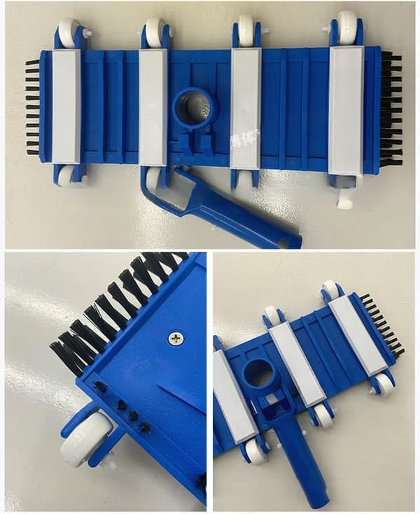 Pool Vacuum Cleaner - Pool Suction with Wheels - Flexible Bottom Brush for Pool Cleaning, Universal Connection