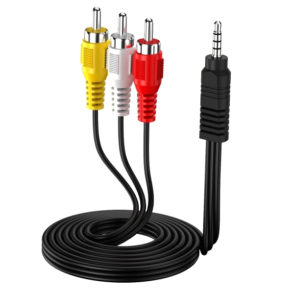 3,5 mm til RCA Camcorder Handycam AV Audio Video Udgangskabel, 3,5 mm 1/8\" TRRS til 3 RCA Han-stik AUX Kabelledning til TV,Sm