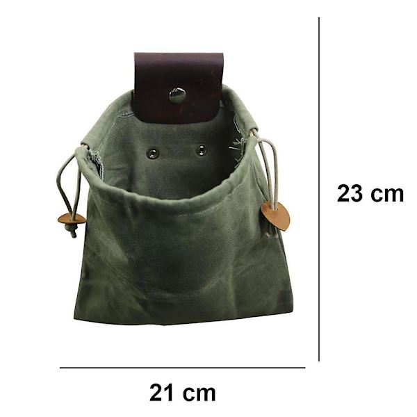 Grön Canvas Plockpåse, Trädgårdsfrukter Plockpåse, Svamp Plockpåse För Vandring, Camping, Jakt, Strandkamning Vikbar Lätt Att Bära