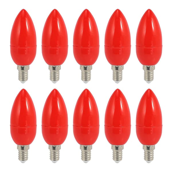 10x LED-lyslyslamper Rød Fortune-lampe Gud-lamper Energibesparende lyslys, e14
