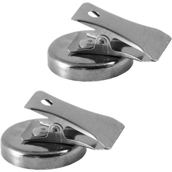 2 kpl Extra Strong Magnet Metal Clip - 2 kg tarttuvuus (pysty) & Kromi - Super Ferriittimagneetit Jääkaapille, Taululle, Taululle