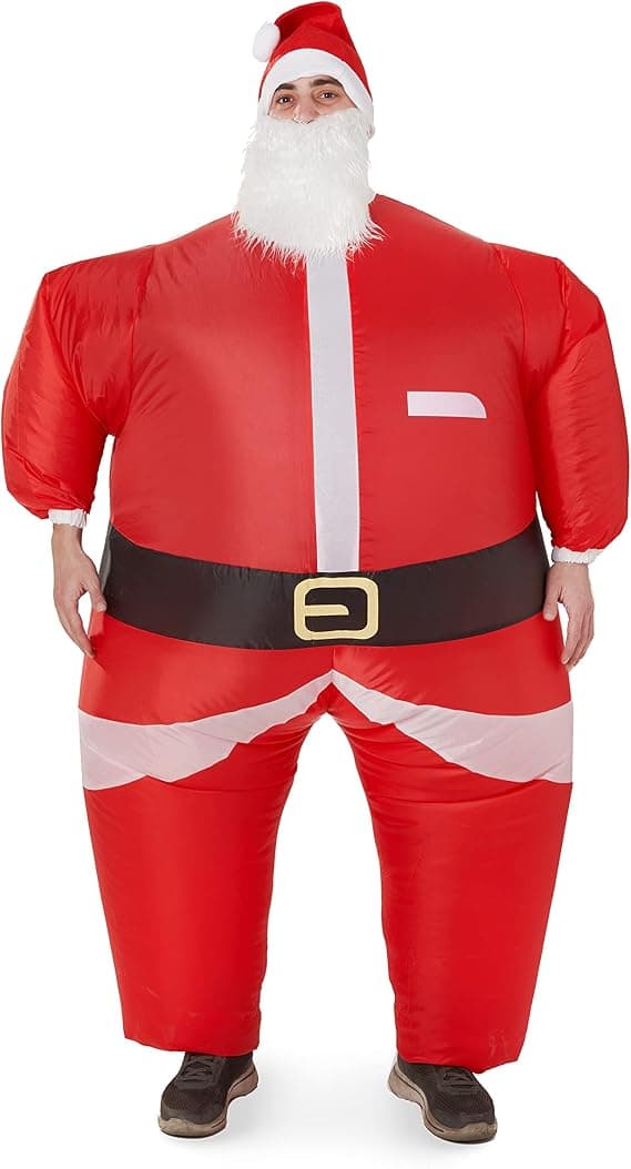 Oppustelig julemandsdragt i én størrelse til voksne