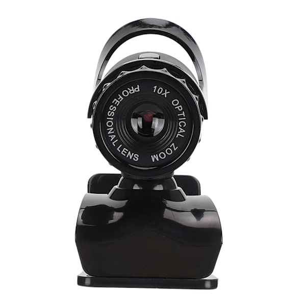 Black USB Camera High Definition Built-in Digital Microphone with Clip-on Base Computer Accessories