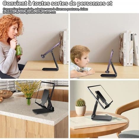 1 pc Black Phone Stand, Foldable Tablet Holder, Cell Phone Holder for Office Compatible