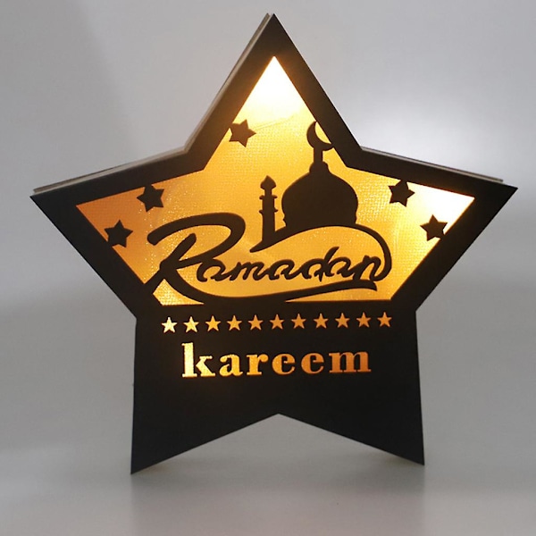 AMubarak Puinen Pentagram-Koristelamppu DIY-Töihin Kotijuhliin Pöytälampun KoristeeksiA