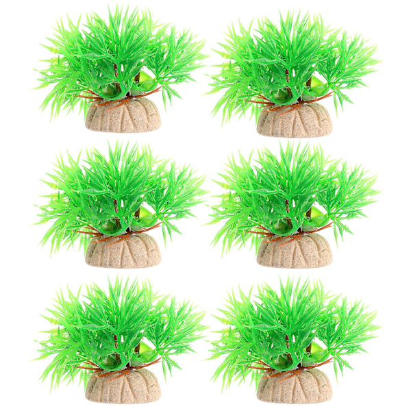 15 stk. Delikate Kunstige Vandplanter Akvarium Simulerings Planter Dekoration (grøn)Grøn5X6CM