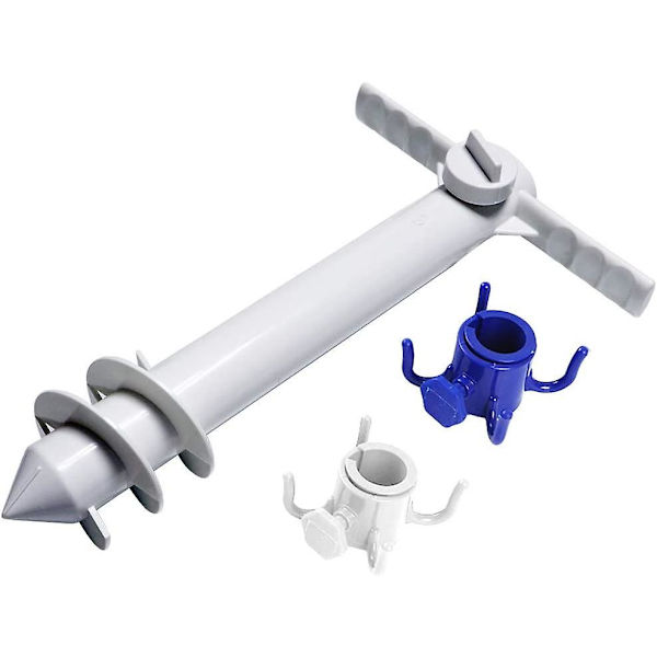Heavy Duty Strandparasol Sandforankring, Parasolholder Stativ, Strandparasol Sæt Med 2 stk. 4-grenede Strandparasol Hængende Krog Hvid