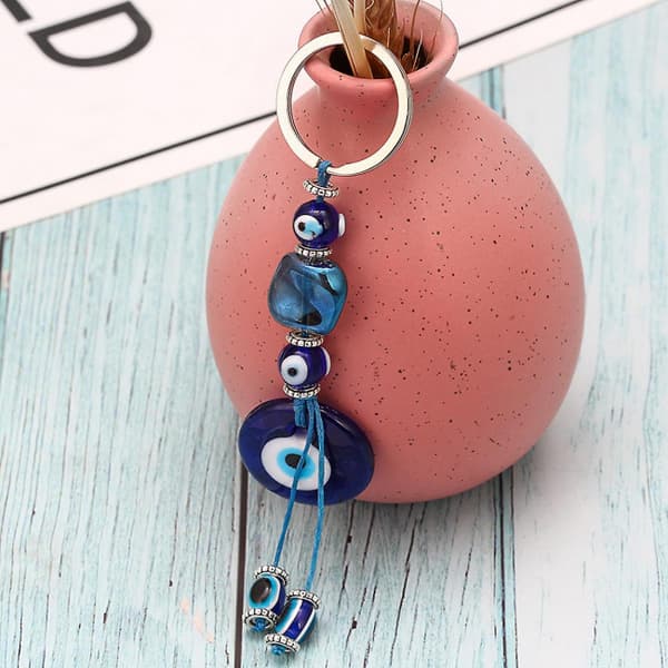 Beaded Keychain Islamic Blue Eye Pendant Evil Eye Bag Keychain Ev