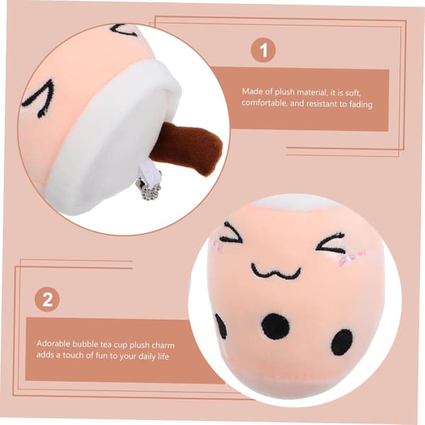 2 stk søde Kawaii Bubble Tea Plys Nøglering Charme Yndig Rygsæk Tilbehør