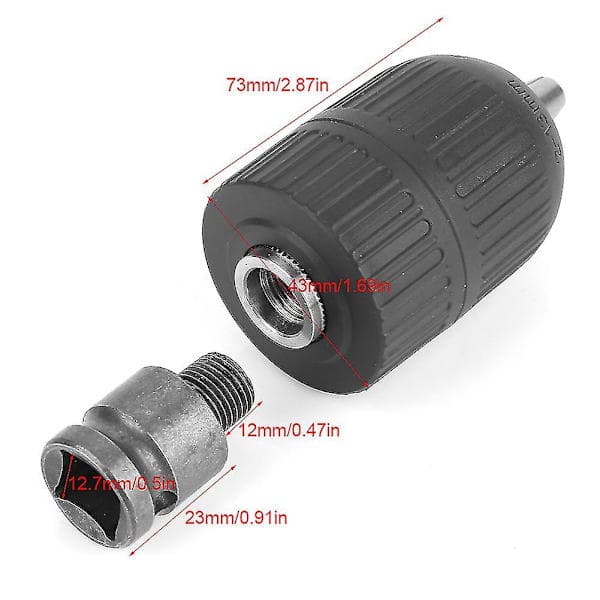 2-13mm Nøkkelfri Borchuck 1/2  \"-20unf med 1/2 chuckadapter for muttertrekker
