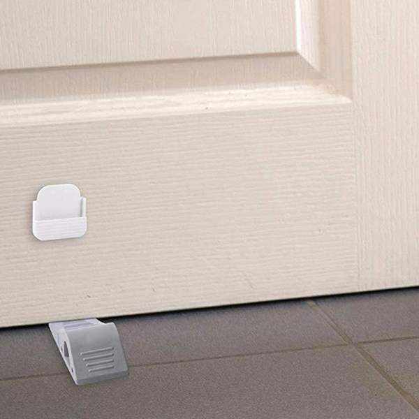 3-osainen joustava oven tulppa, turva-oven lukitus kumikiiloilla, toimii kaikilla lattiatyypeillä ja matoilla