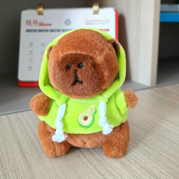Söpö Capybara-pehmoavainperä, sarjakuvahahmo-avainperä - Vihreä Green