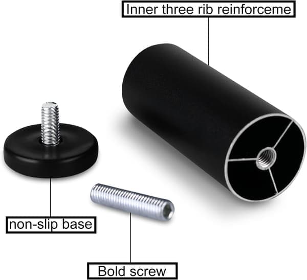 4 adjustable bed legs 4 inches, M8x35 thread, metal furniture legs, for sofa, table