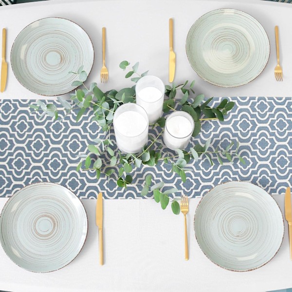 12x70 Tuuman Pitkä Moderni Huivin Tasselit Marokkolainen Design Tyylikäs Vintage Bohemian Ruokailutilan Pöydälle (Sininen)