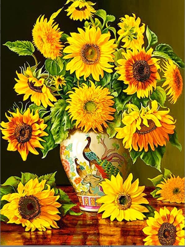 1 pc 5D Diamond Painted Flower, DIY Diamond Painted Kit Sunflower