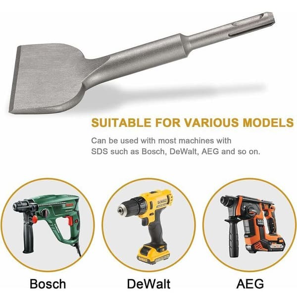 165 mm SDS Plus Angled Chisel - Tile Chisel for Ceramic and Floor Tiles - Hardened Alloy Steel for Efficient Demolition