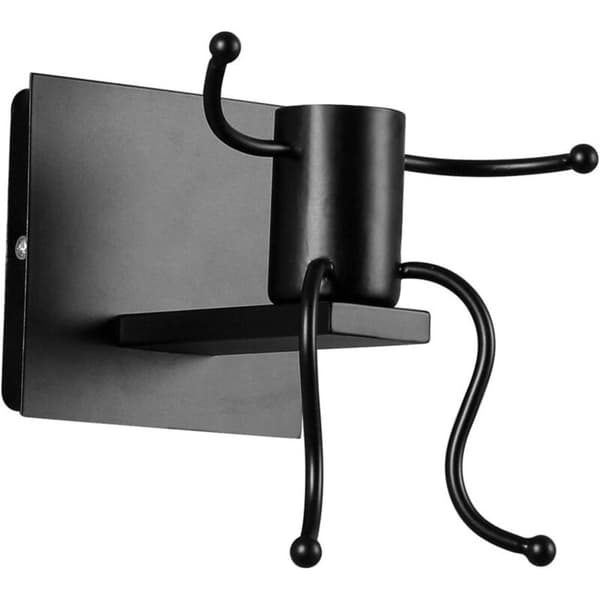 Creative Beautiful Dwarf Industrial Retro Black Metal E27 Wall Lamp (Sitting) [Energy Efficiency Class A]
