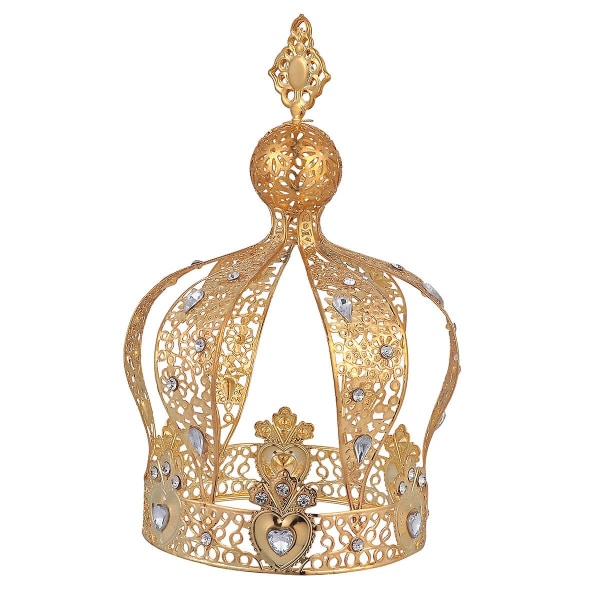 Børnefest Tilbehør Mini Børnefødselsdagskage Dekoration Barok Konge Kage Dekorationer Tiara Babyshower Golden 18X9.5X9.5CM