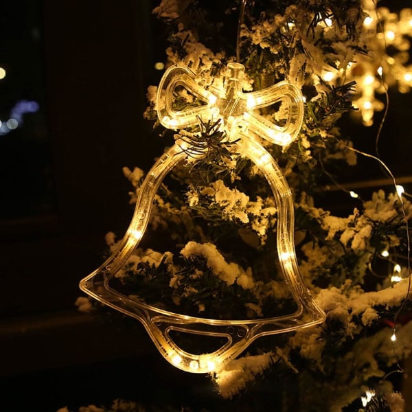 4 stk LED julelys Innendørs batteridrevet hengende vindu lys Hvit til ferie Bursdag Bryllup Jul Par