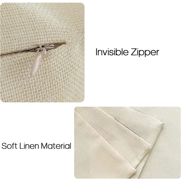 Set med 4 Kuddfodral Soffa Kuddfodral Dekorativa Kuddfodral Kuddfodral Linne Cover Dekorativt för sovrum, soffa 50x50cm