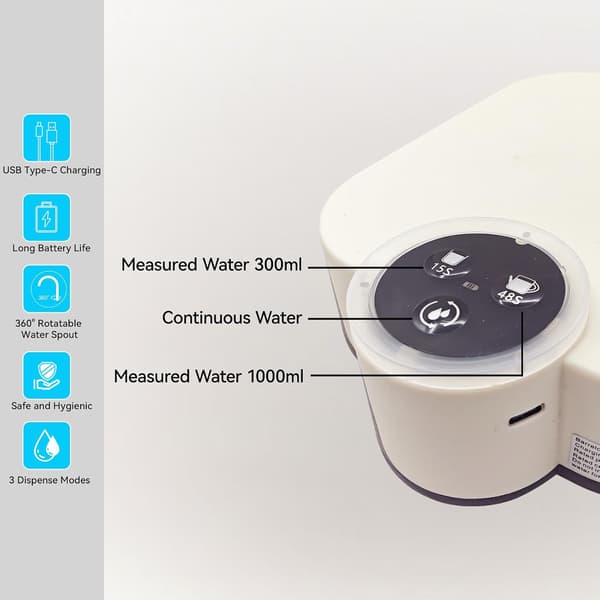 Water Pump, Automatic Electric Desktop Water Pump, USB Rechargeable, Suitable for Home, Office, and Camping