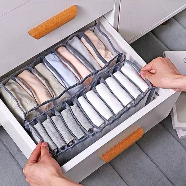 Skuffeorganisator – 9 rum – 36 x 25 x 20 cm – Grå