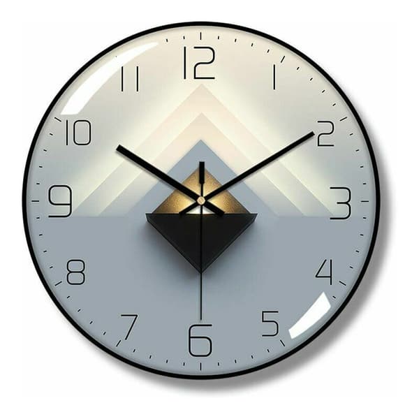 Luminous Wall Clock - Radio Controlled - 4 Blue LEDs - Dark Sensor - 3 Lighting Modes: Permanent/Off or Automatic - 30 cm