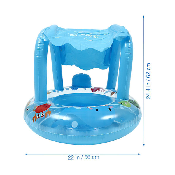 Baby Float Uppblåsbar Pool Float Uppblåsbar Simring Simringar Blå 62x56cm