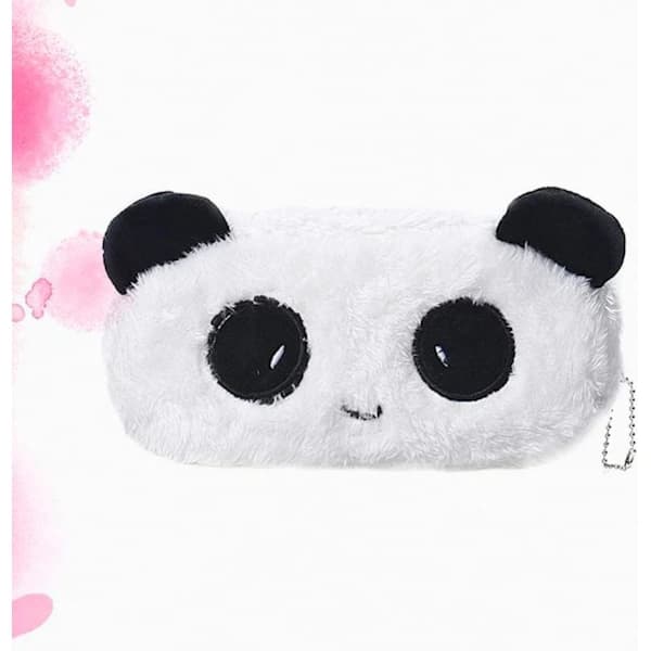 Söt Panda Pennfodral Tecknad Panda Pennväskor Plysch Studenter Pennväskor Bärbart Pennfodral Chic Växelficka för Elever Personal Flicka Användning