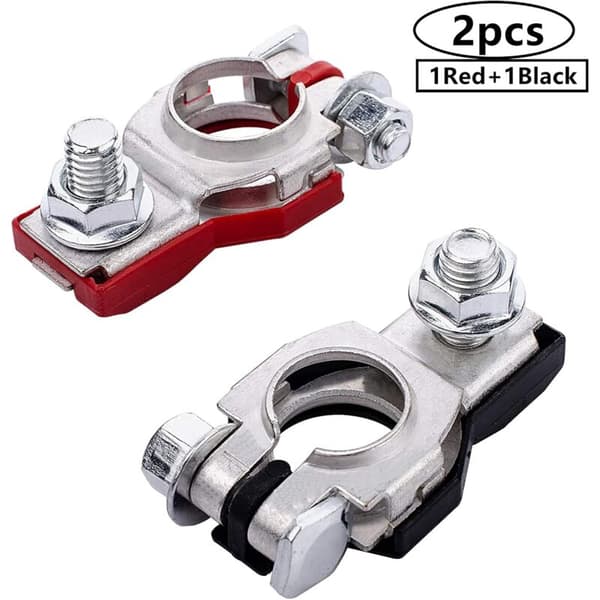 1 Pair Car Battery Terminals, Positive and Negative, Clamp Connector