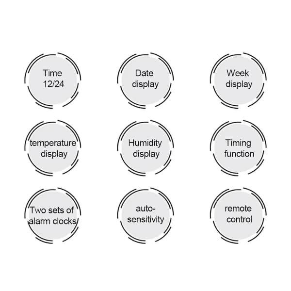 Multifunctional 10-inch LED Round Large Screen Digital Living Room Wall Clock Silent Time Day Date Temperature Electronic Clock