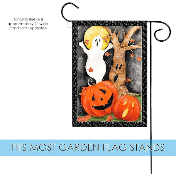 Hemträdgård 12x18 Tum Dubbelsidig Trädgårdsflagga Halloweenflagga, Halloween Scen Spöklikt Halloween Trädgårdsflagga För Utomhus