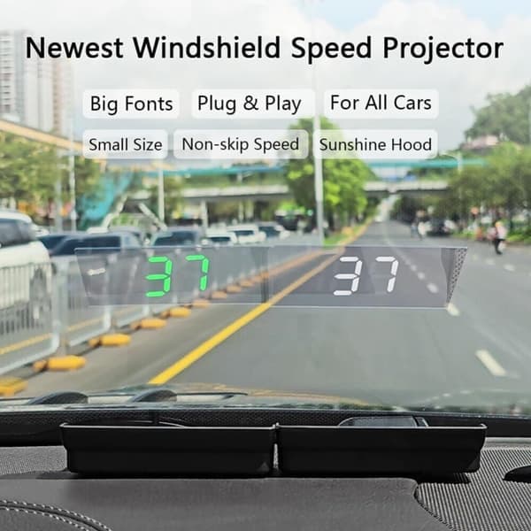 Digitalt speedometer HUD - Automatisk tænd/sluk - Plug & Play - Til alle køretøjer