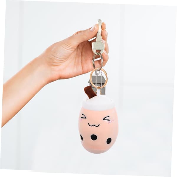2 stk søde Kawaii Bubble Tea Plys Nøglering Charme Yndig Rygsæk Tilbehør